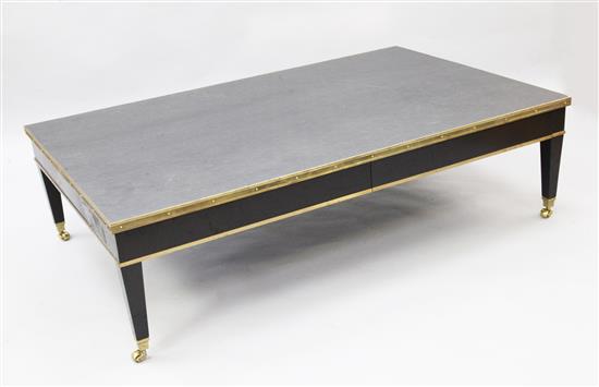 A Linley ebonised coffee table, 4ft 7in. x 3ft